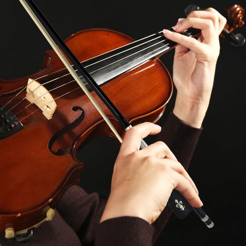 4/4 Viola bow Carbon Fiber Ebony Frog Natural bow hair Well Balanced Lightweight Strong Fleur de lis Inlay in Kuwait