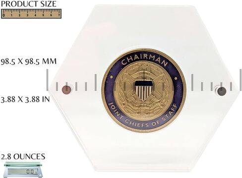 Premium Military Challenge Coin Display Capsule, Hexagonal Acrylic Case with Magnetic Closure, Clear in Saudi Arabia