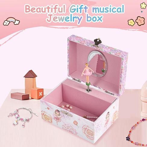 Girl's Gift Music Box with Spinning Ballerina,Fairy Design Musical Jewelry Box for Kids Jewel Storage,Toys for Girls in Kuwait