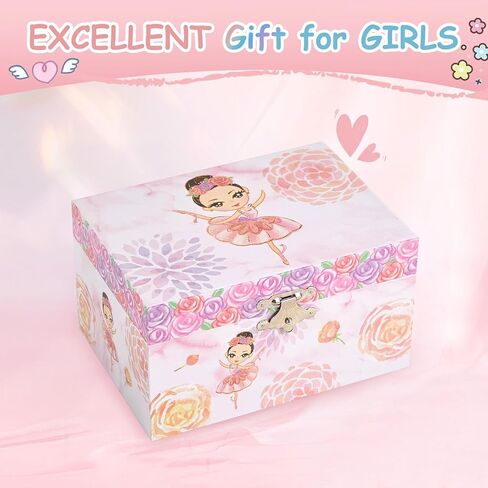 Girl's Gift Music Box with Spinning Ballerina,Fairy Design Musical Jewelry Box for Kids Jewel Storage,Toys for Girls in Kuwait