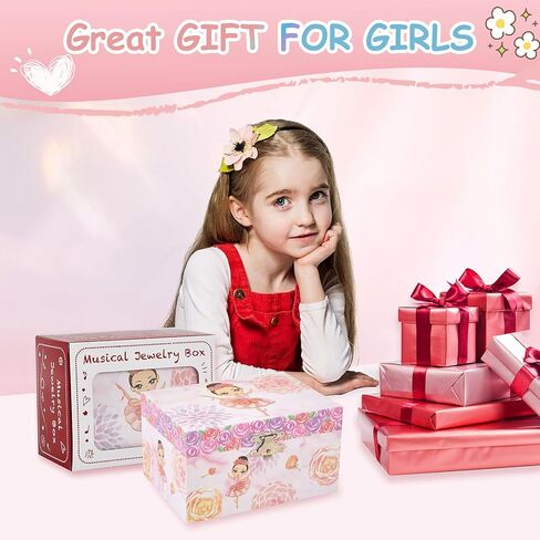 Girl's Gift Music Box with Spinning Ballerina,Fairy Design Musical Jewelry Box for Kids Jewel Storage,Toys for Girls in Kuwait