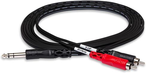 HOSA TRS-201 1/4" TRS إلى كابل إدخال RCA مزدوج، 1 متر أسود وYPR-102 1/4" TRS إلى كابل ستيريو RCAF مزدوج in Kuwait