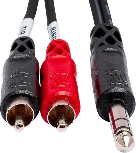 HOSA TRS-201 1/4" TRS إلى كابل إدخال RCA مزدوج، 1 متر أسود وYPR-102 1/4" TRS إلى كابل ستيريو RCAF مزدوج in Kuwait