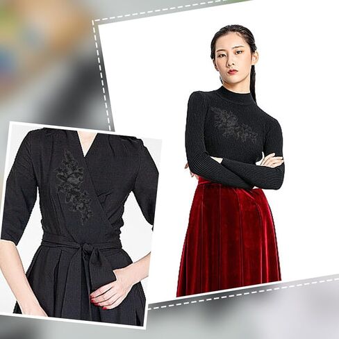 4pcs زهرة الدانتيل الدانتيل الأسود زهور ترتر باقصات البوليستر الزخرفية الزخرفية الزخارف الزخارف ثوب زينة الخياطة للنسيج DIY صياغة 9.45x3.94x0.06 بوصة in Saudi Arabia