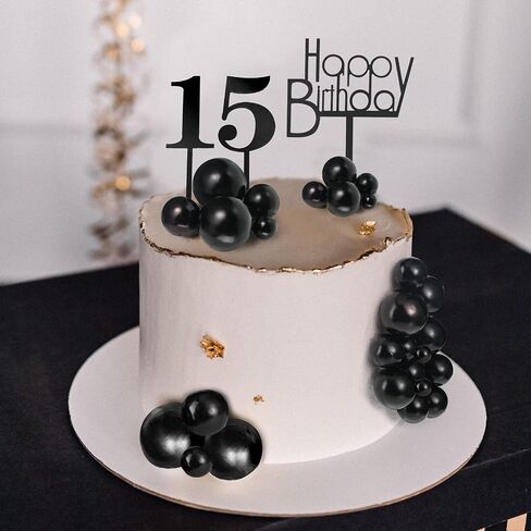 Yulejo 38 Pitch Ball Cake Decorations ، Acrylic Happy Birthday Cupcake يختار الرقم 0-9 مسواك الكرة على شكل أدوات إدراج للعطلات في عيد الهالوين. in Kuwait