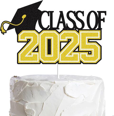 LINGBOOM Class of 2025 Graduation Cake Topper Blue Glitter Grad 2025 Happy Graduation We are So Proud of You Cake Decorations Congrats Grad Party Supplies in Saudi Arabia