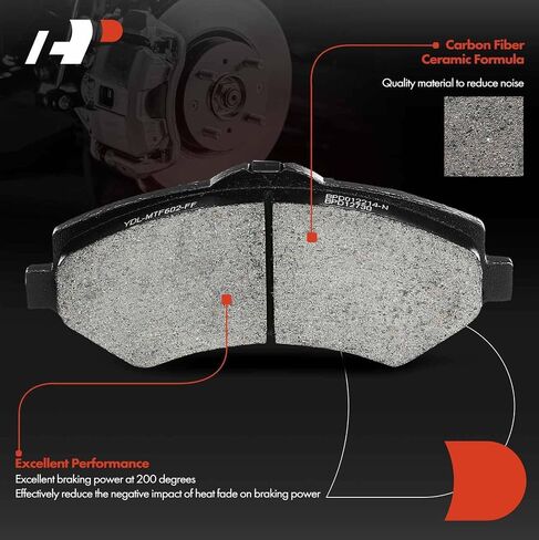 A-Premium 11.9 in(302mm) Front Vented Disc Brake Rotors + Ceramic Pads Kit Compatible with Select Chrysler, Dodge, Ram and Volkswagen Models - Town & Country, Grand Caravan, Journey, C/V, Routan, 6-PC in Saudi Arabia