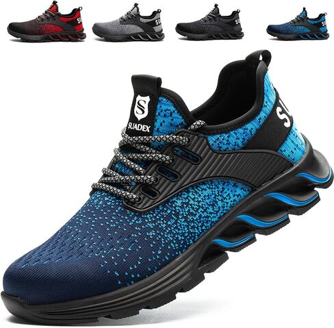 SUADEX Steel Toe Sneakers for Men Women Indestructible Work Shoes Lightweight Comfortable Safety Sneakers Slip-Resistant Composite Toe Shoes for Construction Black in Saudi Arabia