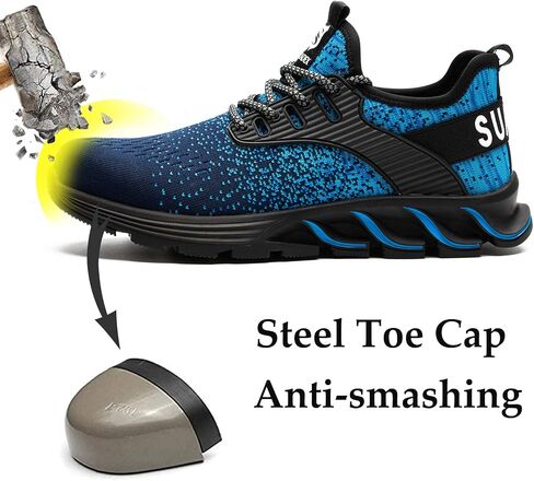 SUADEX Steel Toe Sneakers for Men Women Indestructible Work Shoes Lightweight Comfortable Safety Sneakers Slip-Resistant Composite Toe Shoes for Construction Black in Saudi Arabia