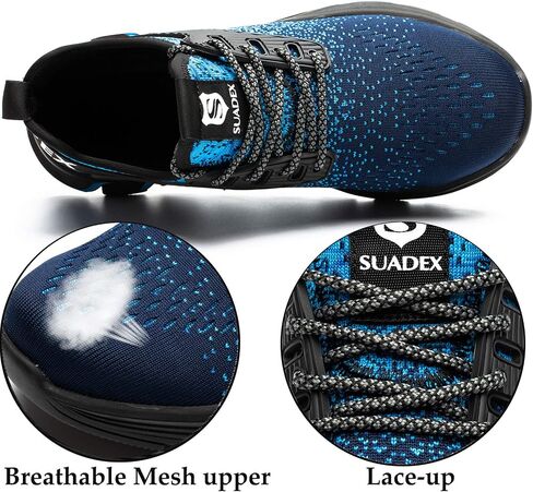 SUADEX Steel Toe Sneakers for Men Women Indestructible Work Shoes Lightweight Comfortable Safety Sneakers Slip-Resistant Composite Toe Shoes for Construction Black in Saudi Arabia
