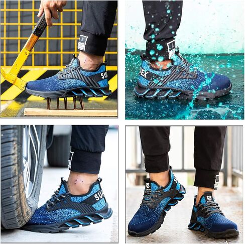 SUADEX Steel Toe Sneakers for Men Women Indestructible Work Shoes Lightweight Comfortable Safety Sneakers Slip-Resistant Composite Toe Shoes for Construction Black in Saudi Arabia