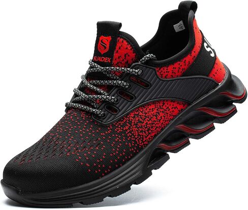 SUADEX Steel Toe Sneakers for Men Women Indestructible Work Shoes Lightweight Comfortable Safety Sneakers Slip-Resistant Composite Toe Shoes for Construction Black in Saudi Arabia