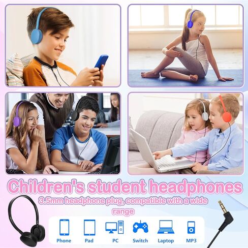 Kids Bulk Headphones for Classroom School 8 Pack Durable Wired Classroom Headphones for Kids Student Children Teens Boys Girls HD Sound 3.5mm Jack (8 Colors) in Saudi Arabia
