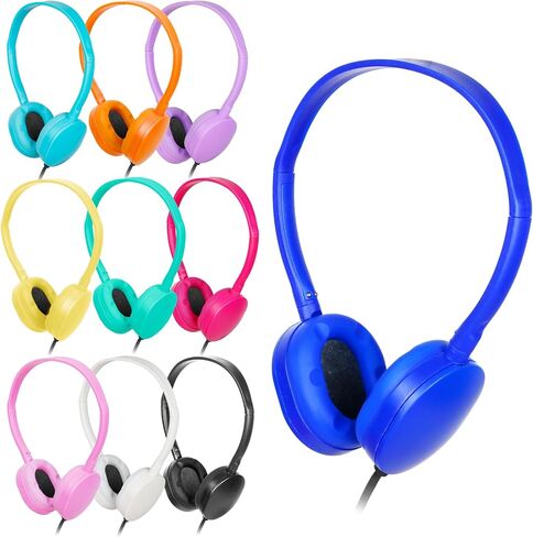 Kids Bulk Headphones for Classroom School 8 Pack Durable Wired Classroom Headphones for Kids Student Children Teens Boys Girls HD Sound 3.5mm Jack (8 Colors) in Saudi Arabia