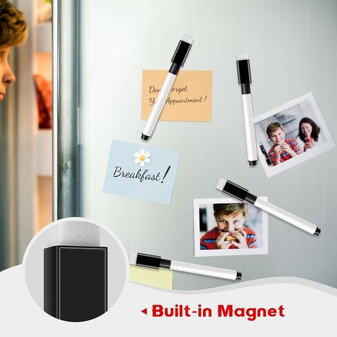 25 Pcs Colorful Magnetic Dry Erase Markers, 4.5 Inch Magnetic Dry Wipe Mini Marker Pens with Eraser Cap, Low Odor Whiteboard Markers Bulk Fine Point Tip for School, Office, Enterprises Supplies in Saudi Arabia