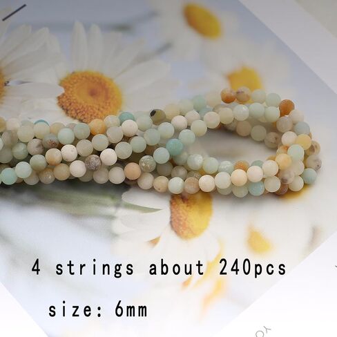 240Pcs Natural Frosted Amazonite Gemstone Beads Energy Healing Crystal Stone Round Loose Gemstone Stone Beads for Jewelry Making, DIY Bracelets Necklaces (Frosted Amazonite-6mm) in Kuwait