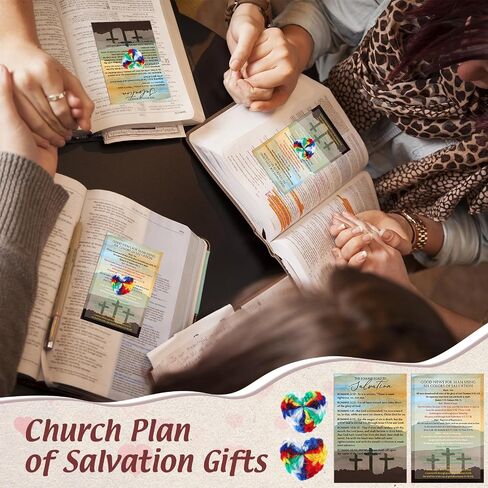 100 Set VBS 2025 Plan of Salvation Gifts The Romans Road to Salvation Bookmarks Gospel Tracts Prayer Pocket Cards and Hand Woven Hearts Bulk for Christian Religious Church School in Saudi Arabia