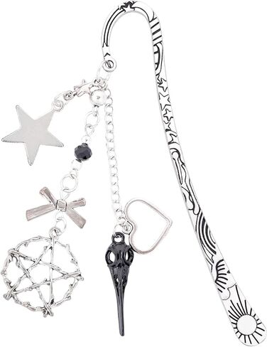 هدايا المرجعية المعدنية القوطية - Y2K Fantasy Black Butterfly Book Marks Charm فريدة من نوعها الرومانسية المظلمة الرومانسية الجمالية المخصصة لعلامات الصليب العلامات لعشاق القراءة النساء in Kuwait