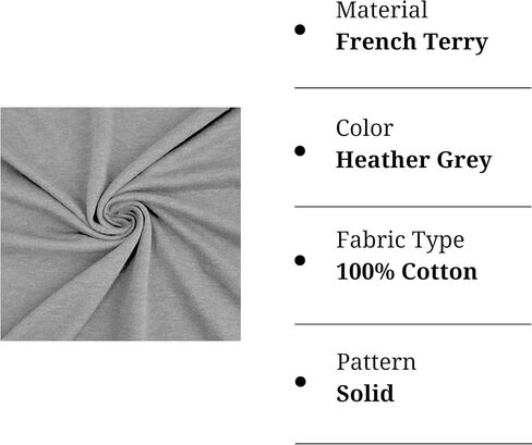 FabricLA French Terry Knit Fabric - 100% Cotton French Fabric by The Yard - Made in USA - White, 1 Yard in Kuwait