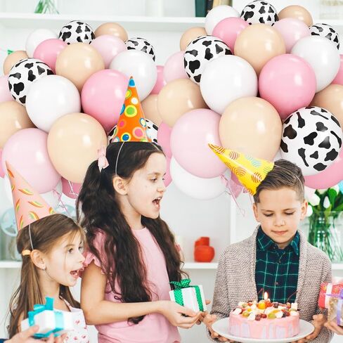 Cow Print Balloons - 12 Inch Pastel Pink Cow Print Latex Balloons (Pack of 50) | Vibrant Colors, for Girls Birthday Baby Shower Cowgirl Rodeo Farm Animals Gender Reveal Party Decorations Supplies in Saudi Arabia