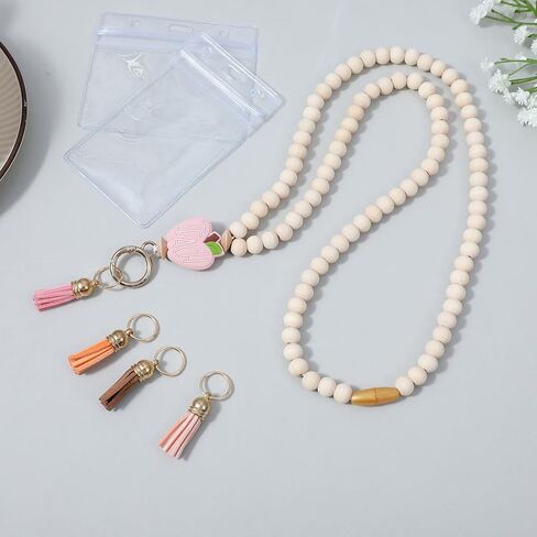 Smile Teacher Lanyard للنساء ، الحبل لشارات الهوية والمفاتيح ، الحبل الخشبي القابل للتراجع عن شارات الهوية ، معلم شارة لطيف الحبل in Kuwait