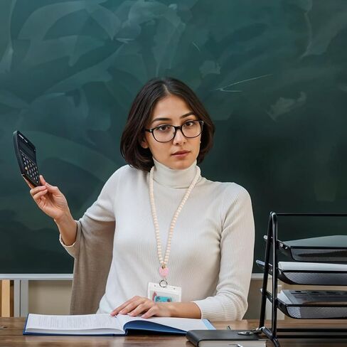 Smile Teacher Lanyard للنساء ، الحبل لشارات الهوية والمفاتيح ، الحبل الخشبي القابل للتراجع عن شارات الهوية ، معلم شارة لطيف الحبل in Kuwait