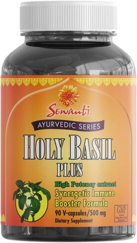 Sewanti Holy Basil Plus سلسلة الأيورفيدا عالية الفعالية 22:1 مستخلص تركيبة تقوية المناعة التآزرية 90 كبسولة نباتية in Kuwait