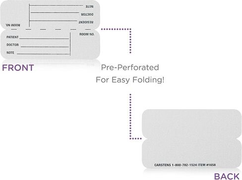 Carstens - White Patient/Doctor Preprinted ID Cards for 1.5 – 4" Ring Binder Spines - Pack of 100 (1658-01) - Ideal Medical Record Labels for 3 Ring Binders in Kuwait