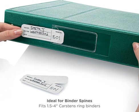 Carstens - White Patient/Doctor Preprinted ID Cards for 1.5 – 4" Ring Binder Spines - Pack of 100 (1658-01) - Ideal Medical Record Labels for 3 Ring Binders in Kuwait