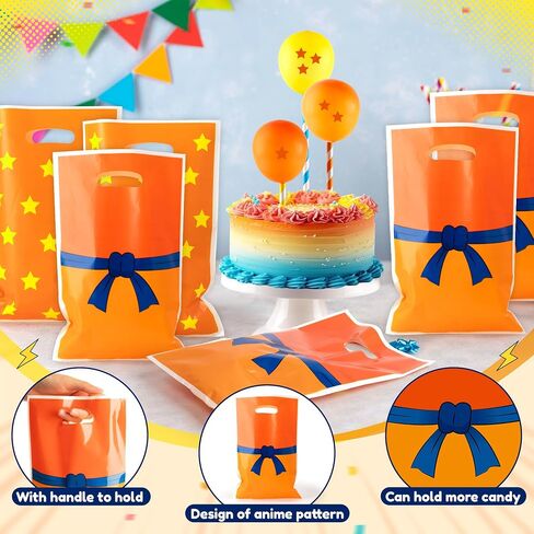 Gaofanwai 50pcs Cat House Party Forme For For Kid Boy Girl ، Cartoon Cart Cartmon موضوع حلوى هدية بلاستيكية حقيبة بلاستيكية مع مقبض ، حقيبة جيدة للدمى لمستلزمات حفلة عيد ميلاد استحمام الطفل in Kuwait