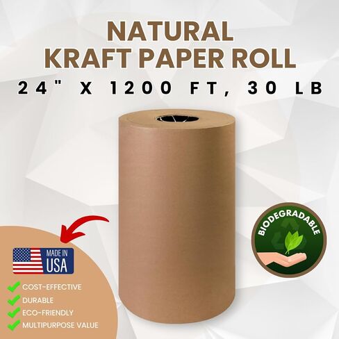 ماركات ANF (24 "× 1200 قدم) - ورقة Kraft الطبيعية للتعبئة والشحن وملء الفراغ ومشاريع الأطفال الفنية ، و 30 رطلاً in Saudi Arabia
