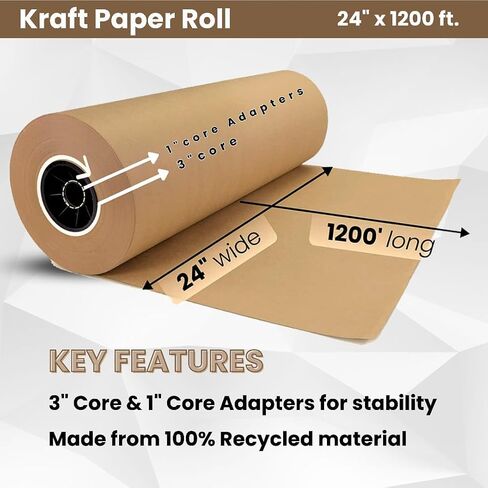 ماركات ANF (24 "× 1200 قدم) - ورقة Kraft الطبيعية للتعبئة والشحن وملء الفراغ ومشاريع الأطفال الفنية ، و 30 رطلاً in Saudi Arabia
