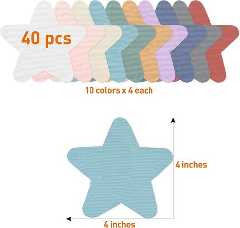40pcs متعددة الألوان 4 بوصات علامات بقعة النجوم - نقاط أرضية السجاد لزينة الفصول الدراسية ، والجلوس المرن ، ومدرسة ابتدائية ، مرحلة ما قبل المدرسة ، لوازم رياض الأطفال in Kuwait