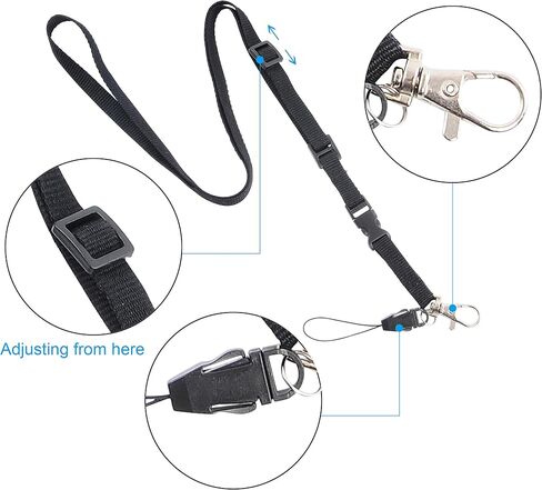 حامل شارة Lanyard ، Wisdompro School Supply Clear PVC PVC Hight Duty Ziplock Vinyl ID BADGE مع حزام شبل عنق قابل للتعديل 23 بوصة للكلية ، 5 مجموعات - أسود - أسود - أسود - أسود - أسود - in Kuwait