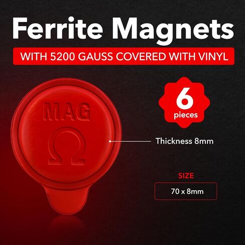 MAG® FERRITE Magnets KIT 6 وحدات للمغناطيسية الحيوية 5200 غاوس - مجموعة مغناطيسات مغناطيسية حيوية - Imanes para Biomagnetismo Médico - Dr Goiz Magnets for Biomagnetism زوج مغناطيس حيوي - مغناطيسات مستديرة in Kuwait