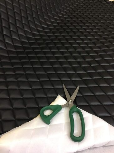 Luvfabrics PVC Quilted Faux Leather Vinyl Foam Backed- Automotive, Headliner, Furniture Upholstery, DIY Projects, Home Decor & More! (Black, 1 Yard) in Kuwait