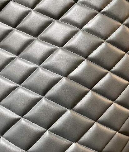 Luvfabrics PVC Quilted Faux Leather Vinyl Foam Backed- Automotive, Headliner, Furniture Upholstery, DIY Projects, Home Decor & More! (Black, 1 Yard) in Kuwait
