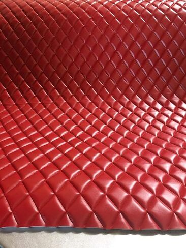 Luvfabrics PVC Quilted Faux Leather Vinyl Foam Backed- Automotive, Headliner, Furniture Upholstery, DIY Projects, Home Decor & More! (Black, 1 Yard) in Kuwait