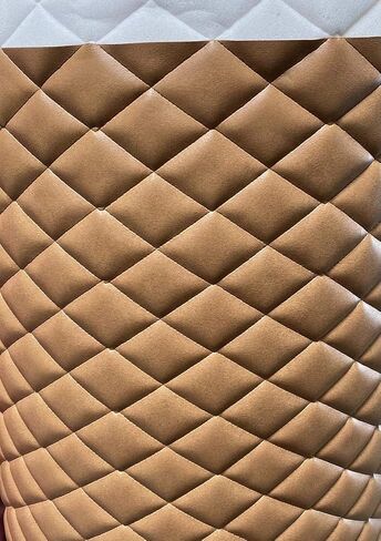 Luvfabrics PVC Quilted Faux Leather Vinyl Foam Backed- Automotive, Headliner, Furniture Upholstery, DIY Projects, Home Decor & More! (Black, 1 Yard) in Kuwait