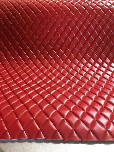 Luvfabrics PVC Quilted Faux Leather Vinyl Foam Backed- Automotive, Headliner, Furniture Upholstery, DIY Projects, Home Decor & More! (Black, 1 Yard) in Kuwait
