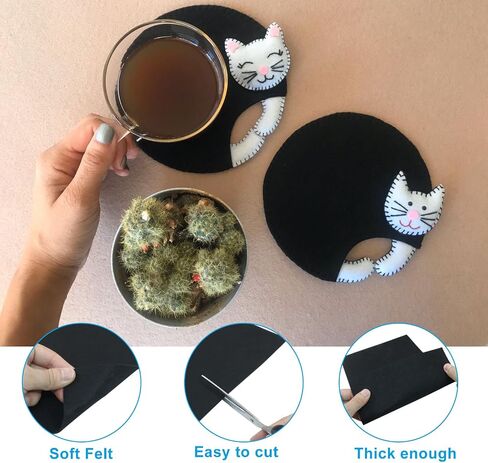 12 Pcs 8 x 12 Inch Felt Sheets for Crafts, 1mm Thick Black Felt Fabric for Crafts, Felt Paper for Sewing Craft in Saudi Arabia