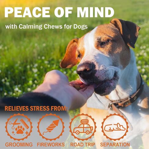 Hemp Calming Chews for Dogs - Chicken Flavor Soft Chews - Dog Calming Treats Supplement for Storm Anxiety, Sleep, Relaxing, Separation Aid, Stress, Hyperactivity Relief - All Ages & Sizes - 240 Count in Saudi Arabia