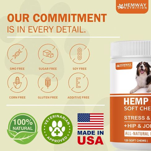 Hemp Calming Chews for Dogs - Chicken Flavor Soft Chews - Dog Calming Treats Supplement for Storm Anxiety, Sleep, Relaxing, Separation Aid, Stress, Hyperactivity Relief - All Ages & Sizes - 240 Count in Saudi Arabia