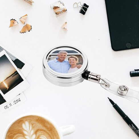 Andaz Press Retractable Badge Reel Holder with Clip, Heavy Duty Metal Name Tag Retractable ID Key Belt Clip Text Personalized, Elegant Script Font Quote, Phrase, Saying, Fully Custom Design Your Own in Saudi Arabia