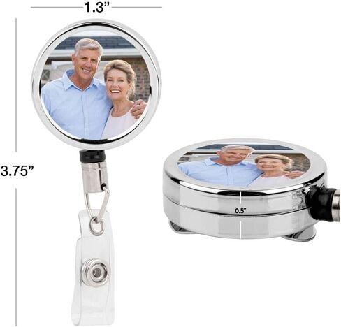 Andaz Press Retractable Badge Reel Holder with Clip, Heavy Duty Metal Name Tag Retractable ID Key Belt Clip Text Personalized, Elegant Script Font Quote, Phrase, Saying, Fully Custom Design Your Own in Saudi Arabia