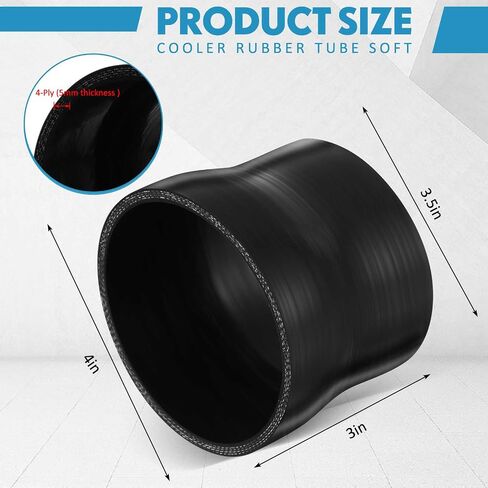2 Pack Silicone Coupler 3'' Long Straight Silicone Hose Adapter Silicone Reducer Coupler Hose 4-ply Reinforced for Turbo, Intercooler, Intake Piping(2.5 Inch to 3.0 Inch/ 63mm to 76mm) in Saudi Arabia