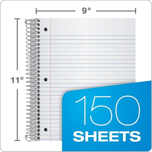 Oxford 3 Subject Notebook, Wirebound, 11" x 9", Assorted Covers (No Color Choice), 150 Sheets, College Ruled, Perforated, Poly Cover (10586) in Saudi Arabia