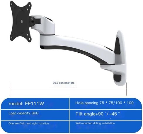 Monitor Bracket Wall-Mounted Industrial Computer Aluminum Alloy FE111W Rotating Telescopic 27-inch Rack in Saudi Arabia