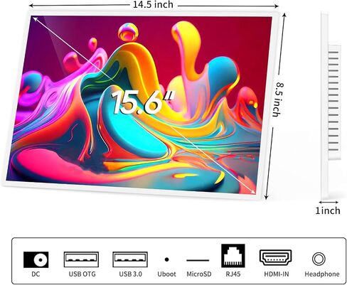 شاشة عرض رقمية مقاس 15.6 بوصة شاشة LCD تفاعلية تعمل باللمس كشك إعلانات تجارية مشغل وسائط فيديو ذكي رفيع للغاية 5G WiFi الكل في واحد 4GB + 64GB Android 11 بالسعة in Kuwait