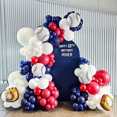 Baseball Balloon Arch Garland Kit,Red White and Blue Balloon Arch Garland Kit for Sport Party Birthday Baby Shower Graduation Decorations in Saudi Arabia
